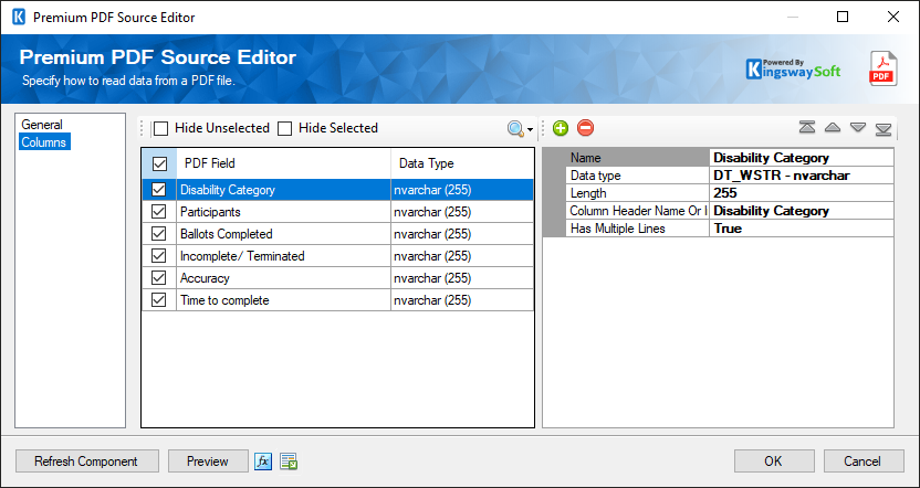 Premium PDF Source SSIS Source Component